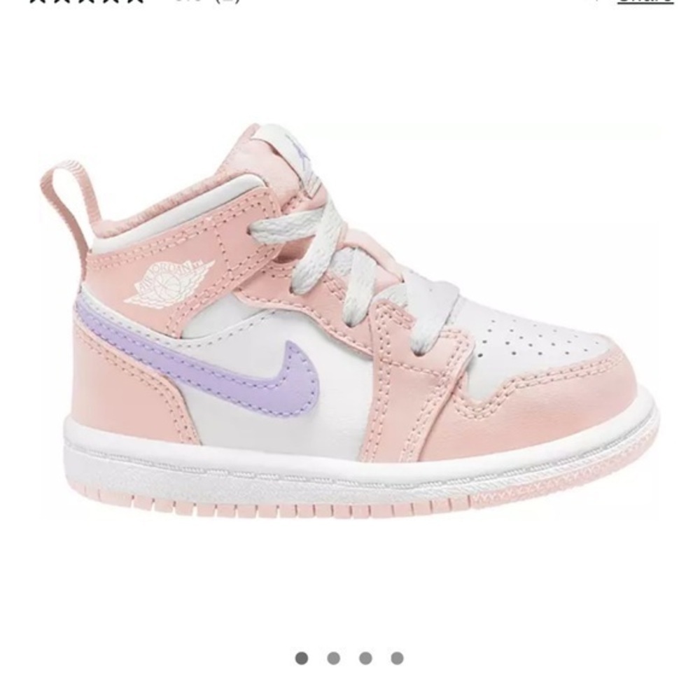 Nike Jordan Mid 1 Pink Lilac and white toddler girl high top gift NEW baby